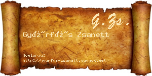 Gyárfás Zsanett névjegykártya